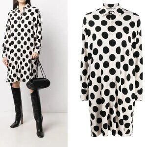 Ami Paris Polka Dot Pattern Shirt Dress 40